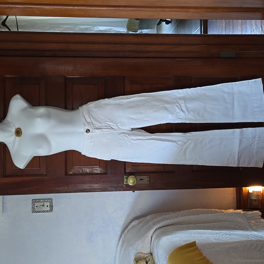 Anthropologie High-Rise White Bootcut Pants - Picture 3 of 13